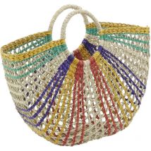 Sac demi-lune en jonc multicolore