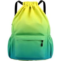 Sac d'entraînement à cordon de serrage, sacs de natation en tissu nylon imperméable, sac à dos de gymnastique à cordon de grande capacité, sac à
