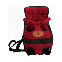 Pet Backpack Outing Bag Sac de transport Sac à dos pour chien Sac à dos poitrine, rouge l
