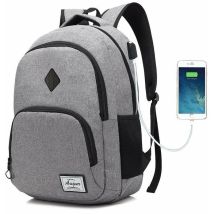 Ensoleille - Sac à dos pour ordinateur portable, sac d'école simple, léger et étanche avec port de chargement usb, sac à dos de camping en plein air