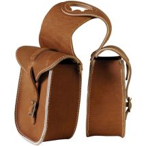 Cognac Marron clair Naturel - Sac en cuir lisse à l'avant