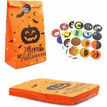 Sac en papier Halloween, sac à bonbons, ensemble de sacs cadeaux, sac en papier kraft 36 pièces, sac en papier d'anniversaire pour enfants, fête de