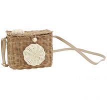 Sac enfant en rotin et cuir appareil photo