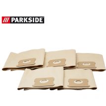 Sac filtre en papier, sac à poussière pour 5 aspirateurs, convient pour aspirateur sec / humide Parkside pntsa 20-Li A1 - lidl ian 310656