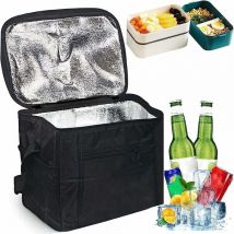 Cyslmuk - Sac isotherme noir 27 17 24 cm, sac isotherme pliable, sac pique-nique, sac de camping isotherme, sac isotherme, sac isotherme alimentaire,