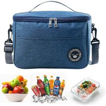 Ahlsen - Sac isotherme pliable, petit sac isotherme, sacs à lunch étanches, sac isotherme avec fermeture éclair, sac de pique-nique adapté (bleu