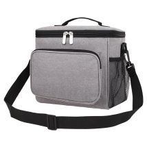 Cyslmuk - Sac isotherme, sac isotherme souple (gris, 17 l) sac de pique-nique pliable, grande capacité, étanche, sac repas isotherme, déjeuner,