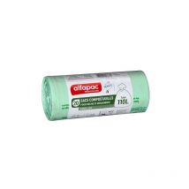 Sac poubelle pour déchets compostable 110 L Alfapac professionnel - 20 sacs