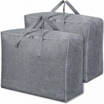 Sac Rangement Vetement Sous Lit lot de 2, Housse Rangement Couette avec Poignée Renforcée pour Édredons Couvertures Oreillers Vestes, 60x40x24cm,58L