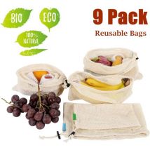 Langray - Sac Coton - Sac en Cotton pour Legumes - Sacs Réutilisables à Fruits et Légumes - Sac Vrac Coton Bio - Sac Legumes Reutilisable - Sac en