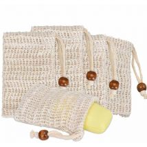 Sac à Savon en coton et lin, 5 Pcs Filet à Savon Sac de Stockage