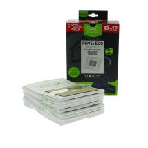 Sacs microfibres adaptable par 12 HEPH95+ECO pour Aspirateur aeg, aka, alaska, ariete, aya, bestron, bissel, bluesky, bomann, bsk, california,