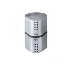 Sacapuntas con deposito triple agujero Gris