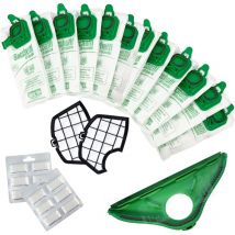 Sacchetti aspirapolvere folletto vk 150 vk 140 12 pz filtri spazzola vk150