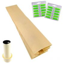 Sacchetti folletto vk 117 vk 116 carta 20pz + 20 profumi + bocchettone vorwerk