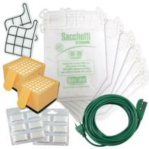 Bierre Store - Sacchetti folletto vk 135 vk 136 12pz+12 profumi+2 filtri tela +2 hepa+ cavo 10m compatibili