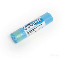 15 sacchi per la spazzatura azzurri con maniglia e profumo Talco 55 x 65 cm