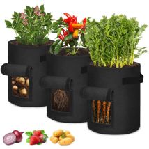 Confezione da 3 Sacchi per Rifiuti da Giardino Sacco per Patate Sacco per Piante Vaso per Piante per Patate, Fiori, Piante, Verdure (7 Galloni, Nero)