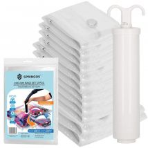 Sacchi sottovuoto resistenti per vestiti biancheria 12pcs &43 pompa set di sacchi spessi