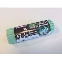 Sacco bio verde 52x65 cm – 15 pezzi – Sacco biodegradabile per rifiuti organici – COLORCHIMICA