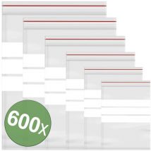 Sachet à fermeture pression avec bande d'inscription transparent Polyéthylène
