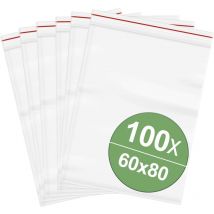 Sachet à fermeture pression sans bande d'inscription (l x h) 60 mm x 80 mm transparent Polyéthylène C478272