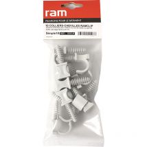 Sachet de 10 RAM clip gris simple Ø18 pour fixer les gaines souples RAM