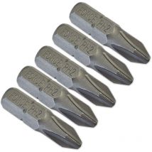 Jeu 5 embouts de vissage court 25 mm pour visseuse - empreinte cruciforme ph2