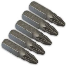 Jeu 5 embouts de vissage court 25 mm pour visseuse - empreinte cruciforme pz2