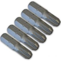 Jeu 5 embouts de vissage court 25 mm pour visseuse - empreinte cruciforme pz3
