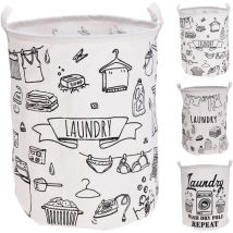 Basics - Saco Para Ropa Polipropileno Ø40x50cm Revestido Interiormente Dos Asas Blanco Diseños Surtidos Marca