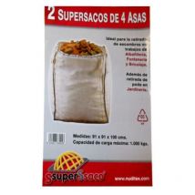 Nuditex - saco supersaco rafia escombro 4 asas 1.000 kg 90x90x90 (2 u)