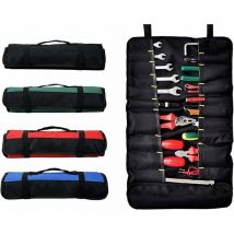 Sacoche à outils enroulable avec 38 poches, sacoche de rangement pour outils, sacoche pour tournevis, idéale pour usage extérieur, bleu