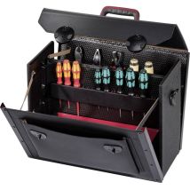 Trousse à outils l.460xP.190xH.340mm 33l en cuir bovin noir CP-7 renforc. alu