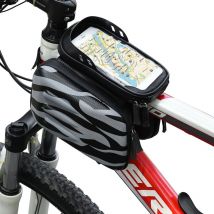 Sacoche de guidon de vélo à écran tactile, pochette étanche pour cadre avant et tube supérieur de vélo, sac de rangement avant de cyclisme de grande