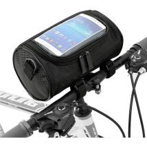 Treetalk - Sacoche de guidon de vélo avec écran tactile étanche - Grande capacité - Sacoche pour cadre de vélo avant avec bandoulière amovible