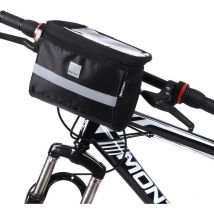 Sacoche de guidon de vélo avec étui pour téléphone 2 l, noir