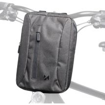 Une sacoche de vélo pour tablette montée sur le guidon avec une bandoulière, grise
