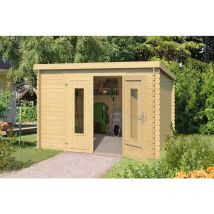 Lasita Maja - Sacramento-Log Cabin, Wooden Garden Room, Timber Summerhouse, Home Office - L312 x W319 x H210.9 cm