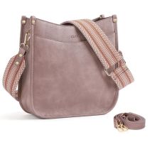 Sacs à bandoulière pour femmes, sac à bandoulière tendance en cuir végétalien pour dames avec deux sangles (violet)