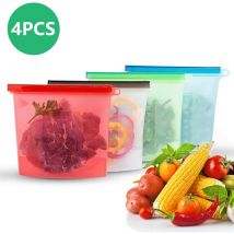 Sacs alimentaires en silicone réutilisables, sacs de cuisson en silicone, sacs de rangement de cuisine pour fruits, légumes, viande, snacks