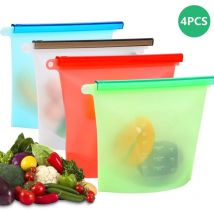 Sacs alimentaires réutilisables en silicone, sacs de conservation hermétiques