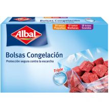 Sacs De Congelation Albal 3 Tailles 45 Unités (20PQ+15 Med+10 Large) Albal