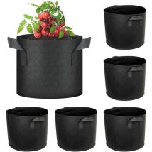 Tigrezy - Sacs de Plantation, Lot de 6 Sac à Plantes 30L en Non Tissé Pots pour Tomates, Fraises, Poivrons, Carottes - 7 Gallons Noirs