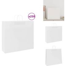 Sacs en papier kraft 250 pcs avec poignées blanc 54x15x49 cm - Sac En Papier Kraft - Sacs En Papier Kraft - Sac En Papier - Sac Kraft