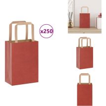 Sacs en papier kraft 250 pcs avec poignées rouge 15x8x21 cm - Sac En Papier Kraft - Sacs En Papier Kraft - Sac En Papier - Sac Kraft
