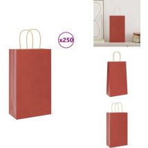 Sacs en papier kraft 250 pcs avec poignées rouge 21x11x36 cm - Sac En Papier Kraft - Sacs En Papier Kraft - Sac En Papier - Sac Kraft