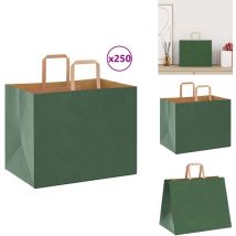 Sacs en papier kraft 250 pcs avec poignées vert 32x22x24 cm - Sac En Papier Kraft - Sacs En Papier Kraft - Sac En Papier - Sac Kraft