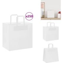 Sacs en papier kraft 50 pcs avec poignées blanc 26x17x25 cm - Sac En Papier Kraft - Sacs En Papier Kraft - Sac En Papier - Sac Kraft