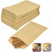 Sacs en Papier Kraft Marron 10 6 cm Sac Alimentaire Pochette Kraft Graines Sachet Recyclable Sac en Kraft Papier Vintage pour Semences Bonbons